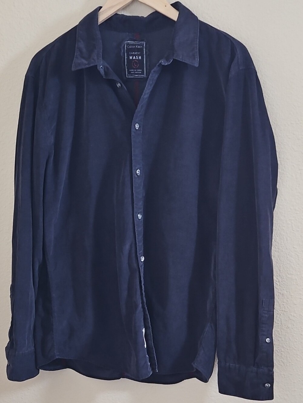 VGT CALVIN KLEIN GARMENT WASH FINE-WALE SOFT CORDUROY BUTTON DOWN